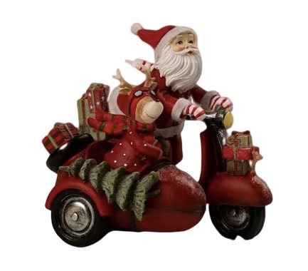 Julemand på scooter m/rensdyr